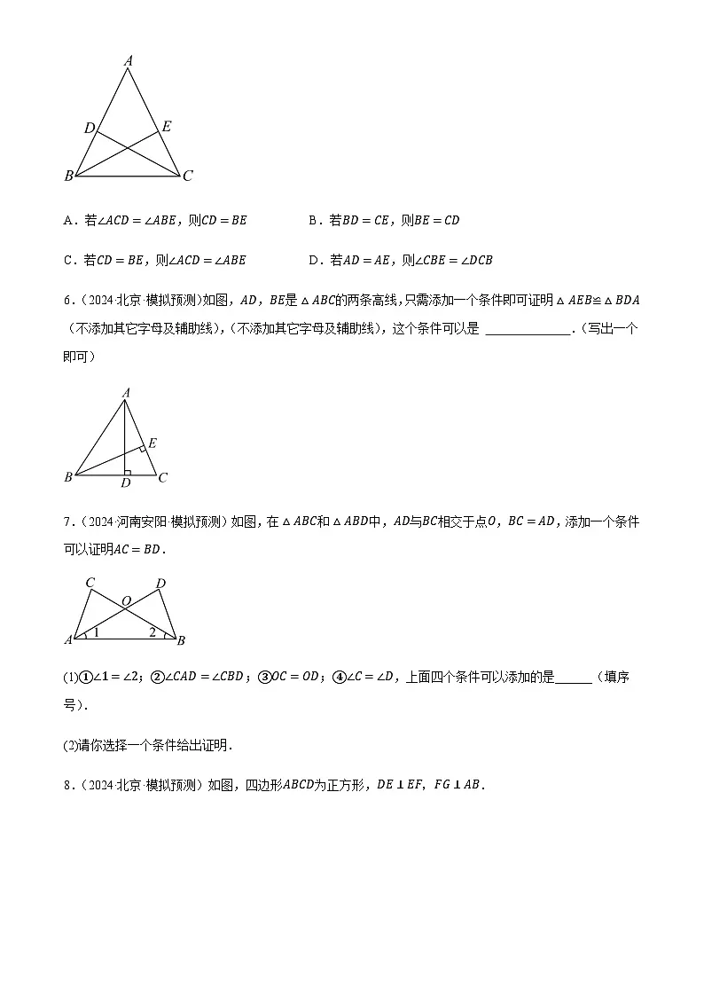 中考数学——全等三角形(练习)(含答案)第3页