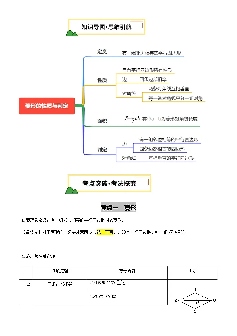 中考数学——菱形的性质与判定(含4种解题技巧))(含答案)练习第3页