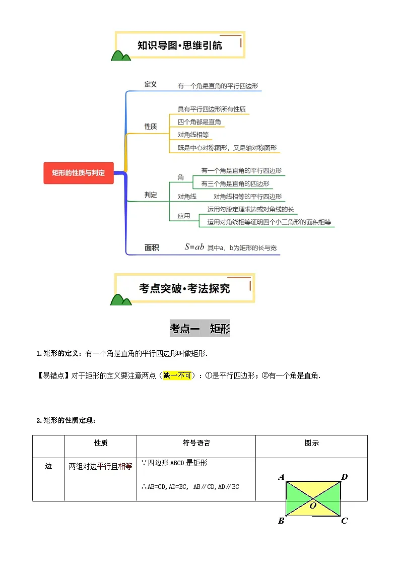 中考数学——矩形的性质与判定（含21种题型)(含答案)练习第3页