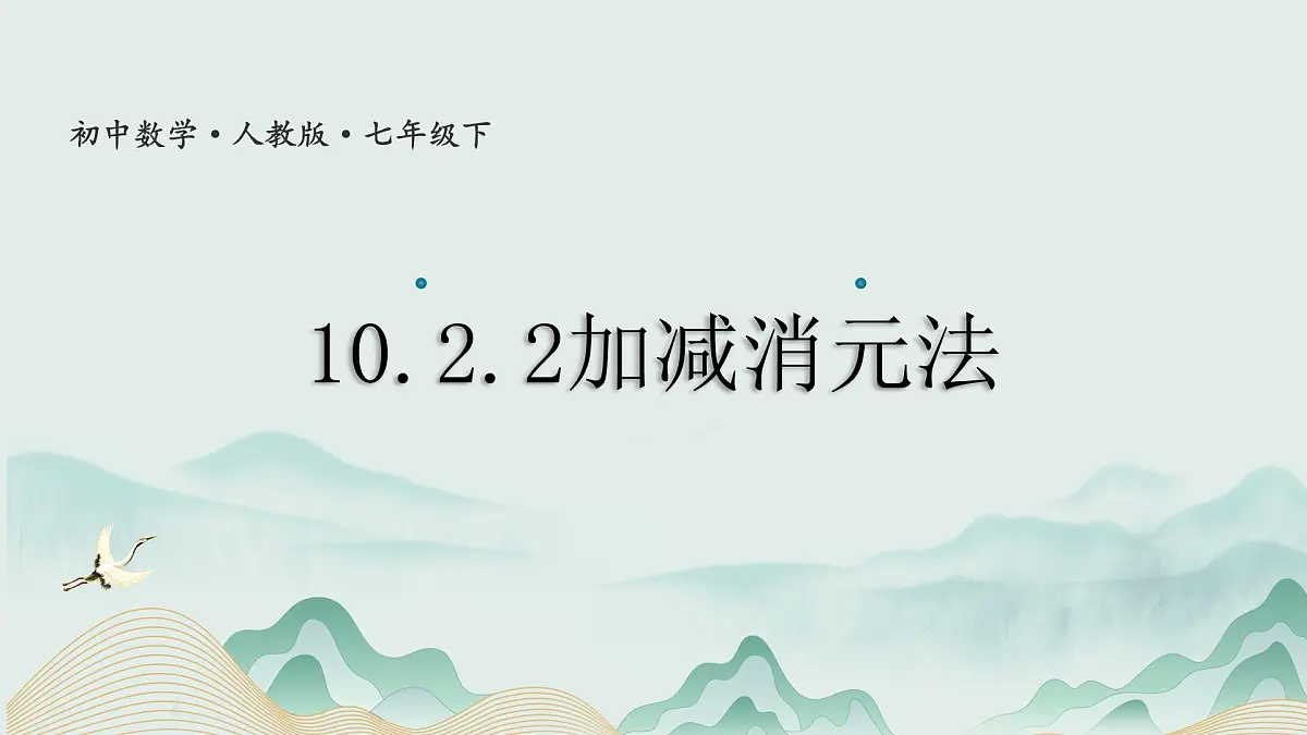 10.2.2 加减消元法（课件）2024-2025学年新教材七年级下册数学第1页