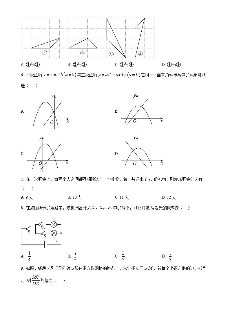 四川省攀枝花市盐边县2024-2025学年九年级上学期1月期末数学试题（原卷版+解析版）第2页
