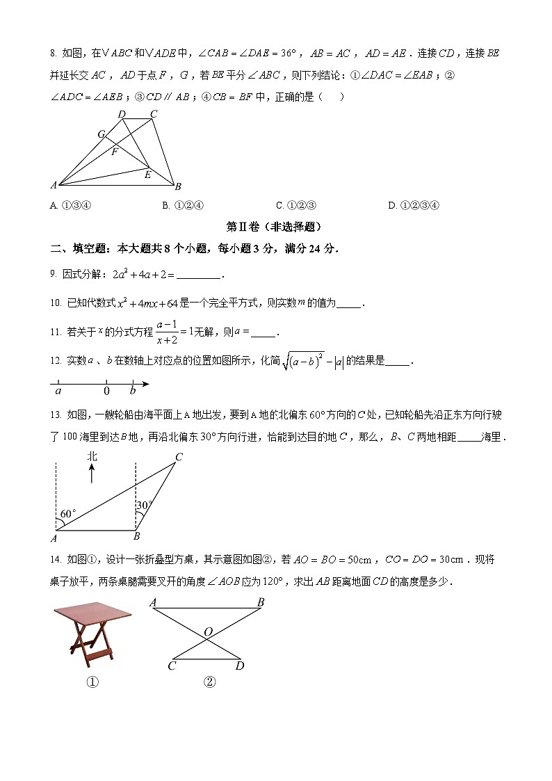 山东省滨州市阳信县2024-2025学年八年级上学期1月期末数学试题（原卷版+解析版）第3页