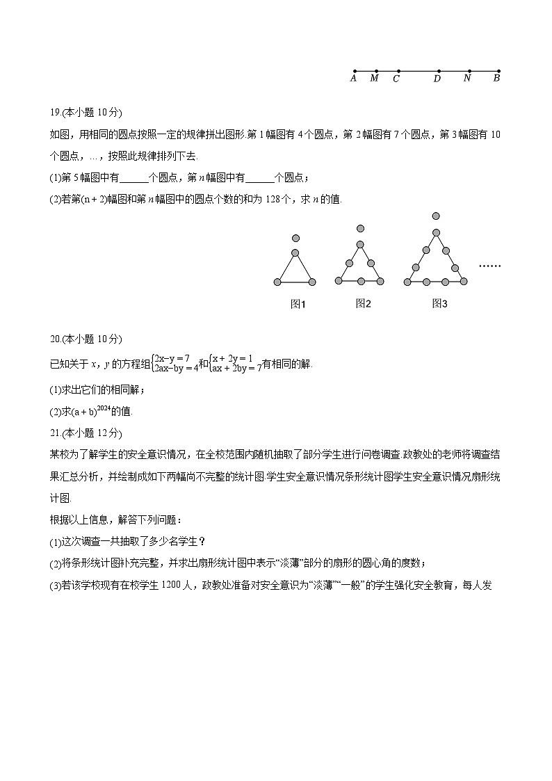 安徽省池州市2024-2025学年七年级下学期开学 数学试卷（含解析）第3页