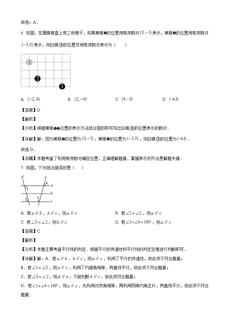 天津市和平区第二十一中学2024-2025学年七年级下学期第一次月考 数学试题（含解析）第3页