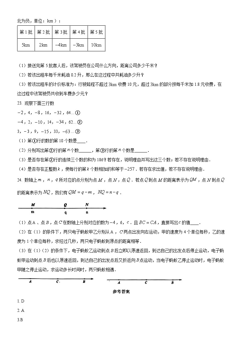武汉市黄陂区四黄中学2024-2025学年上学期10月七年级数学试卷（word版含答案）第3页