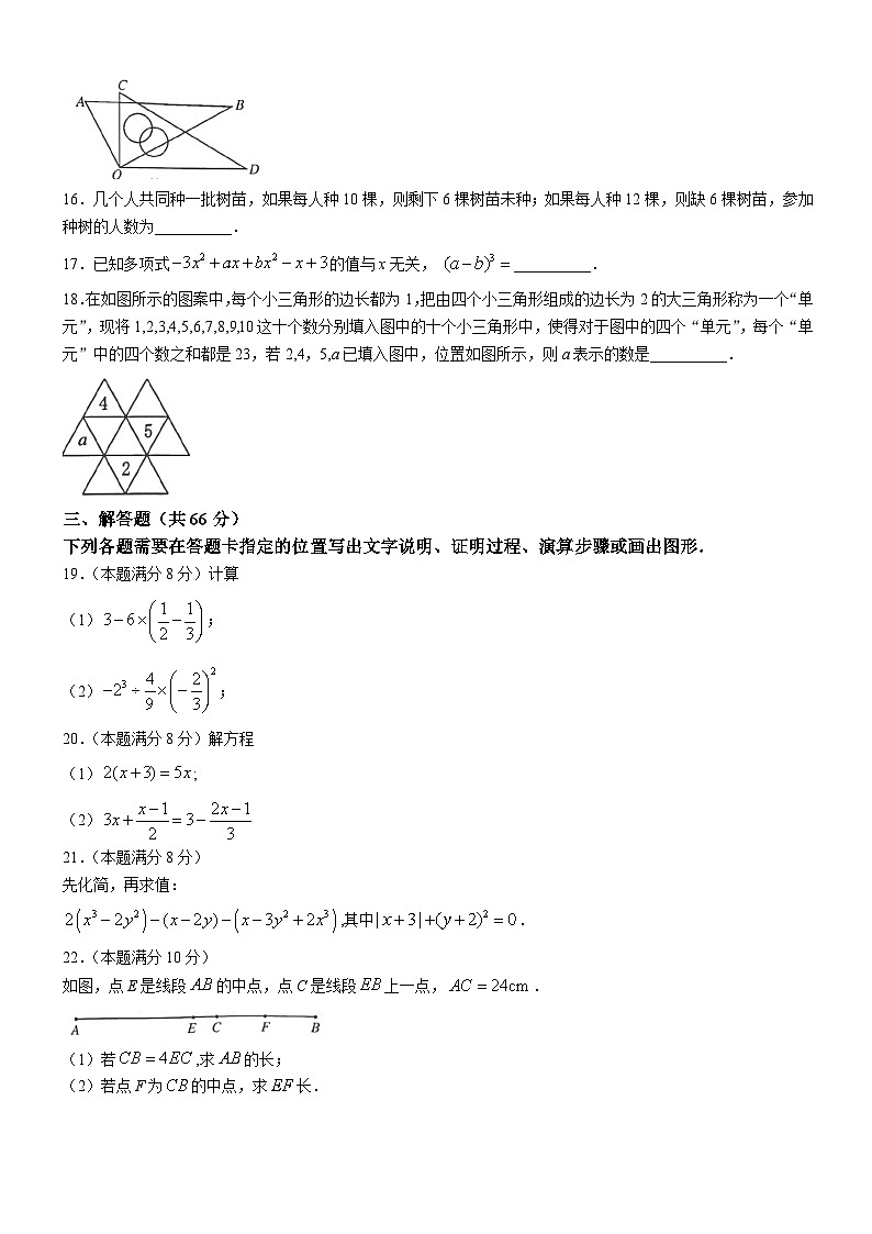 汉阳区2023-2024学年度上学期期末七年级数学试卷（word版含答案）第3页