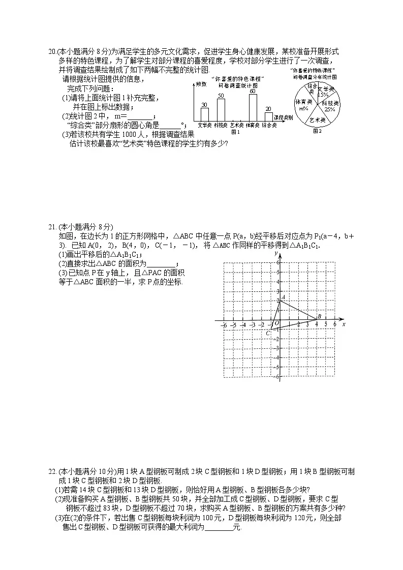 武昌区2023-2024学年下学期期末七年级数学试卷（word版含答案）第3页