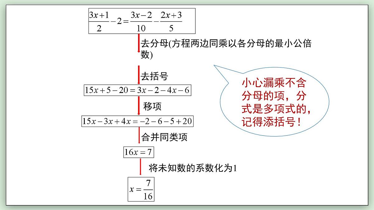 5.2.2 解一元一次方程（第2课时） - 初中数学七年级下册 同步教学课件（华东师大版2024）第6页