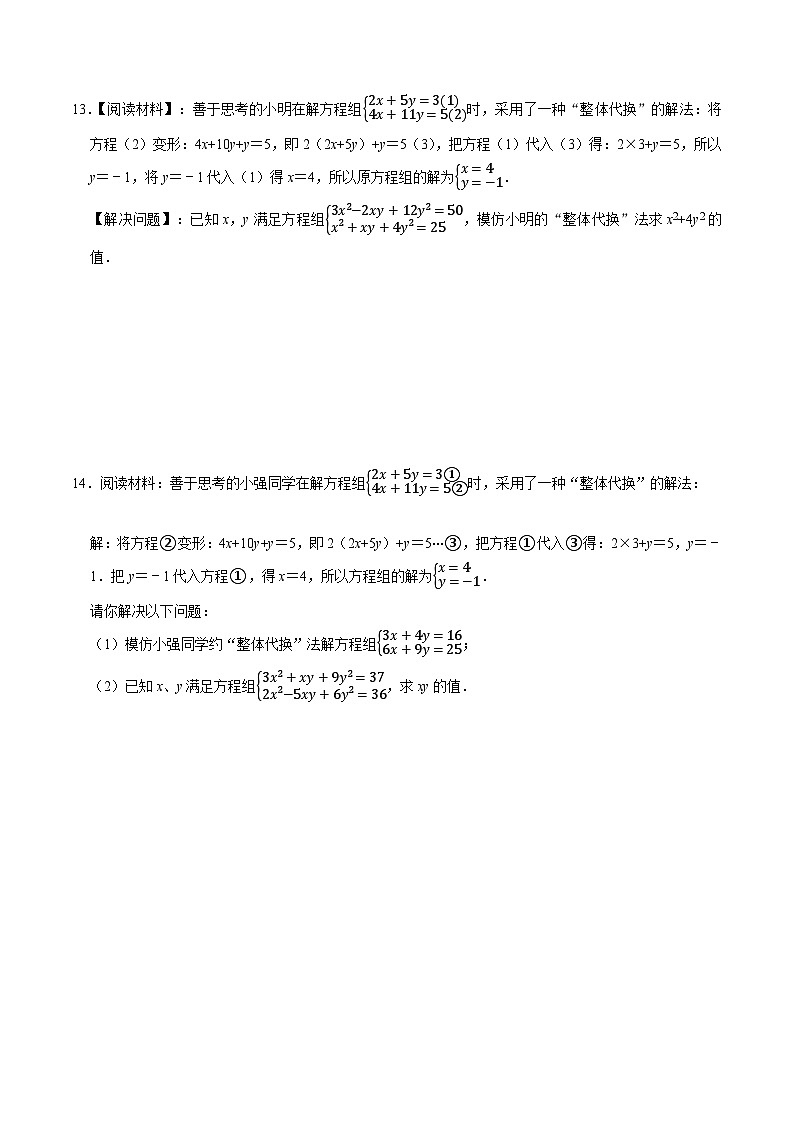 专题3 一次方程（组）中整体思想的应用第3页