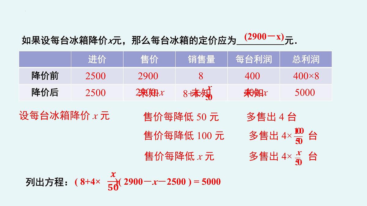 2.6应用一元二次方程（第2课时平均变化率和营销问题）（教学课件）-九年级数学上册（北师大版）第8页