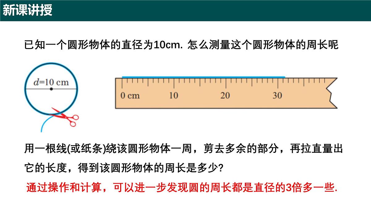 6.1.1圆的周长（第二课时+圆的周长）2025学年六年级数学下册（沪教版2024）课件第6页