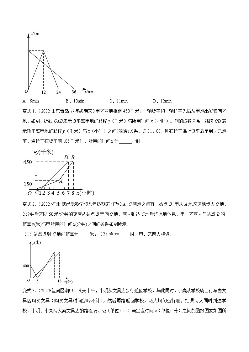 （人教版）数学八年级下册同步提升练习专题19.2 一次函数的应用题常见题型 专题讲练（原卷版）第2页