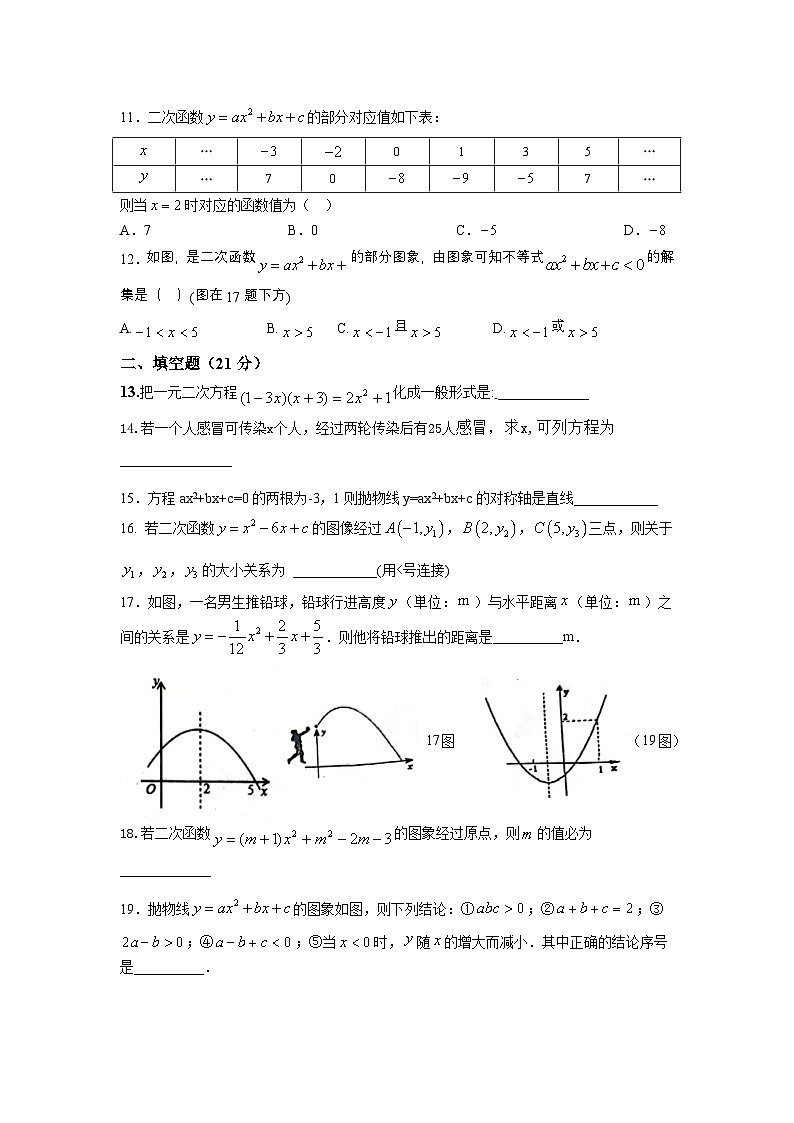 内蒙古鄂伦春旗大杨树第一中学2023-2024学年九年级上学期第一次月考数学试题第2页