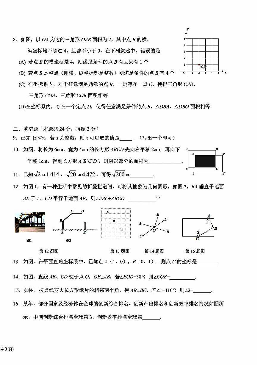 2025北京师达中学初一下3月月考数学第2页