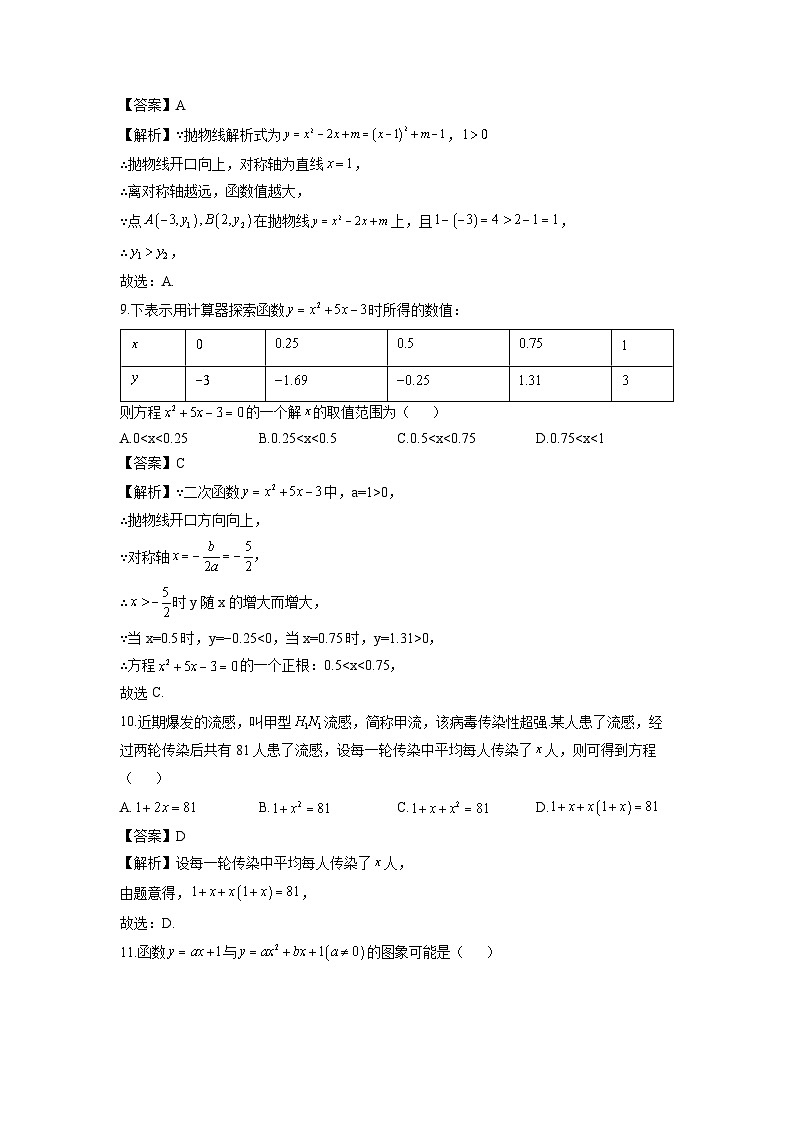 广西南宁市武鸣区2024-2025学年九年级上学期期中考试数学试卷（解析版）第3页