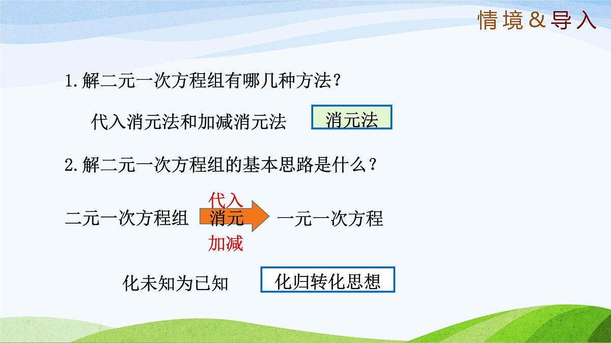 7.5+三元一次方程组 2025学年七年级数学下册（鲁教版五四制）课件第3页