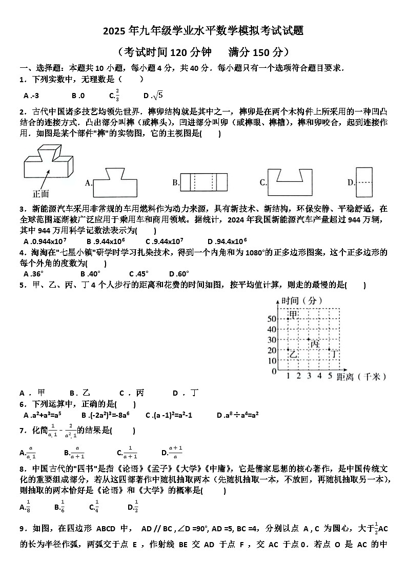 2025年九年级下学期数学模拟考试试题以及答案(适用北师大版)第1页