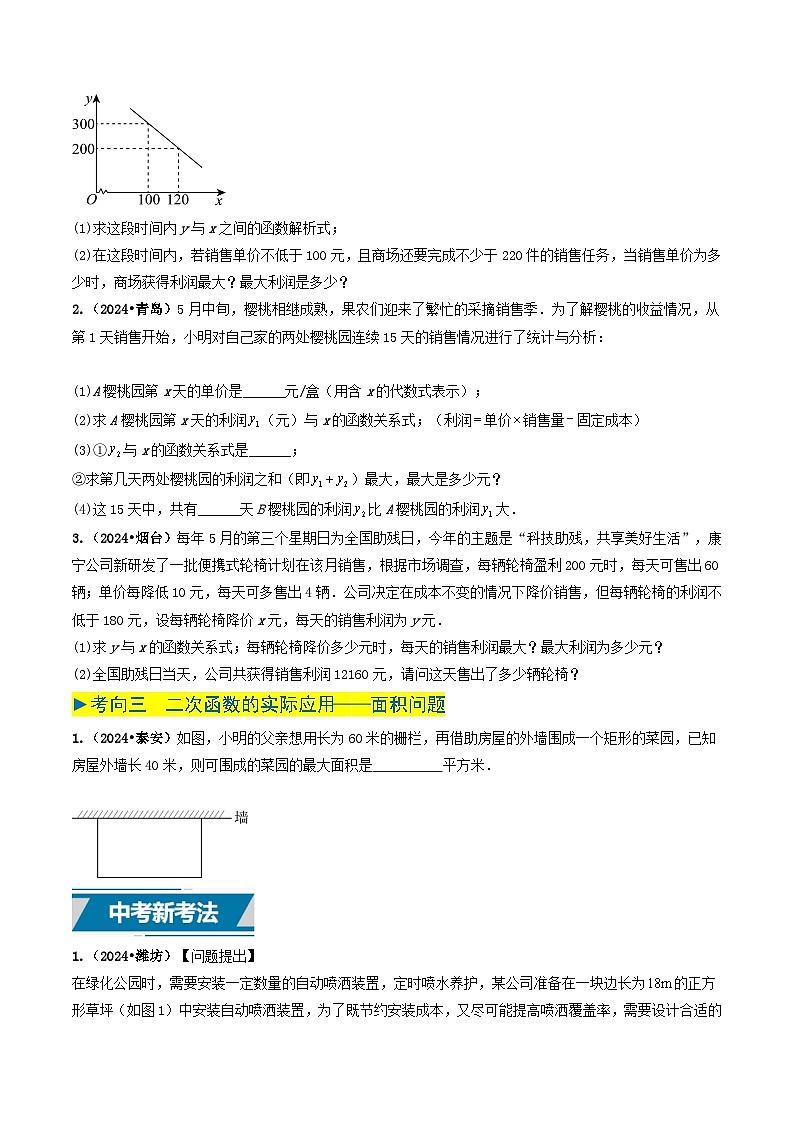 专题12  二次函数的实际应用（原卷版） 第2页