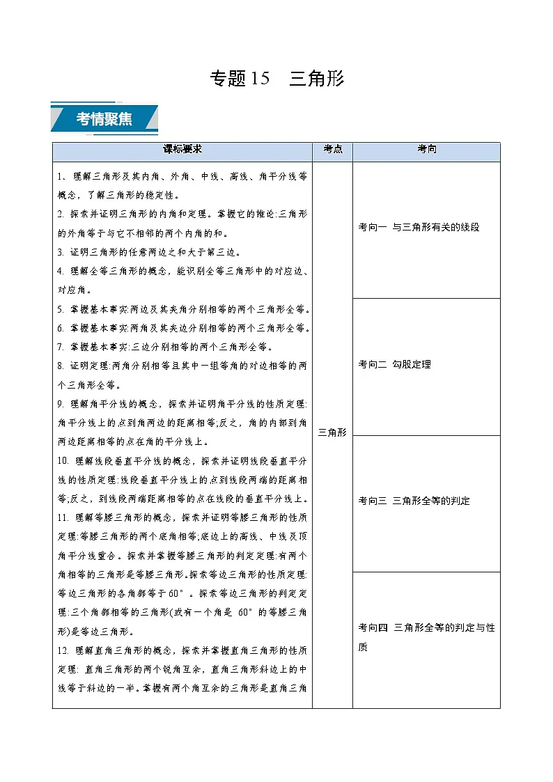 专题15 三角形（解析版）第1页