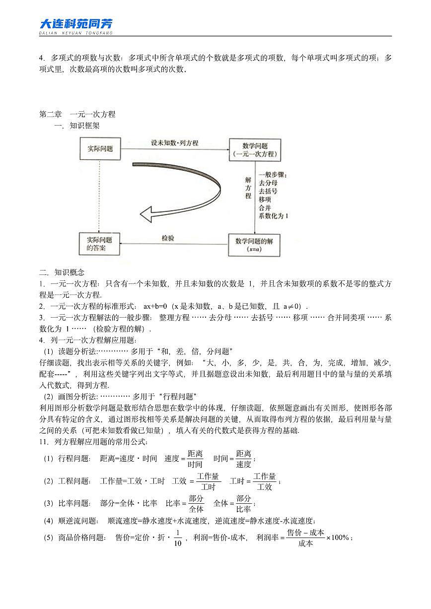 全国初中七年级数学知识点总结（七上+七下）第3页
