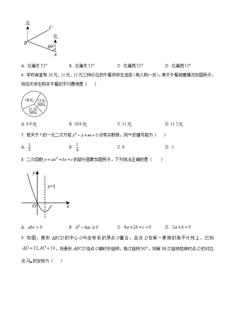 2025年河南省平顶山市部分学校九年级中考一模数学试题（原卷版+解析版）第2页