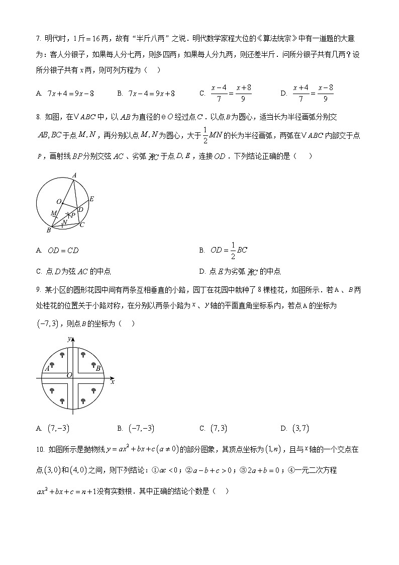 2025年湖北省黄冈市部分学校九年级中考一模数学试题（原卷版+解析版）第2页