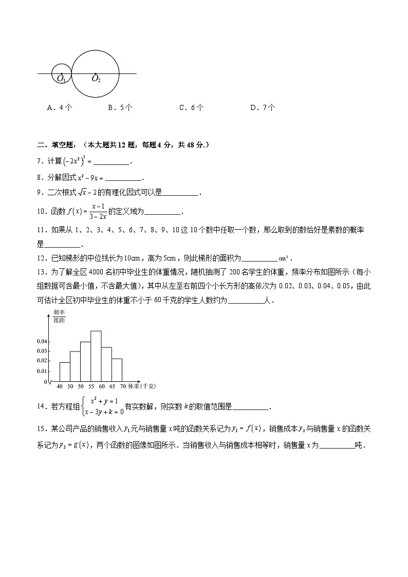 数学（上海卷）（考试版）第2页