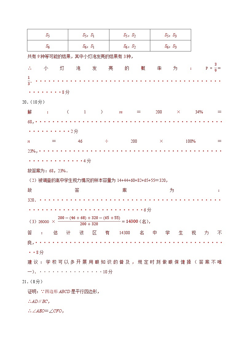 数学（江苏淮安卷）（参考答案及评分标准）第3页