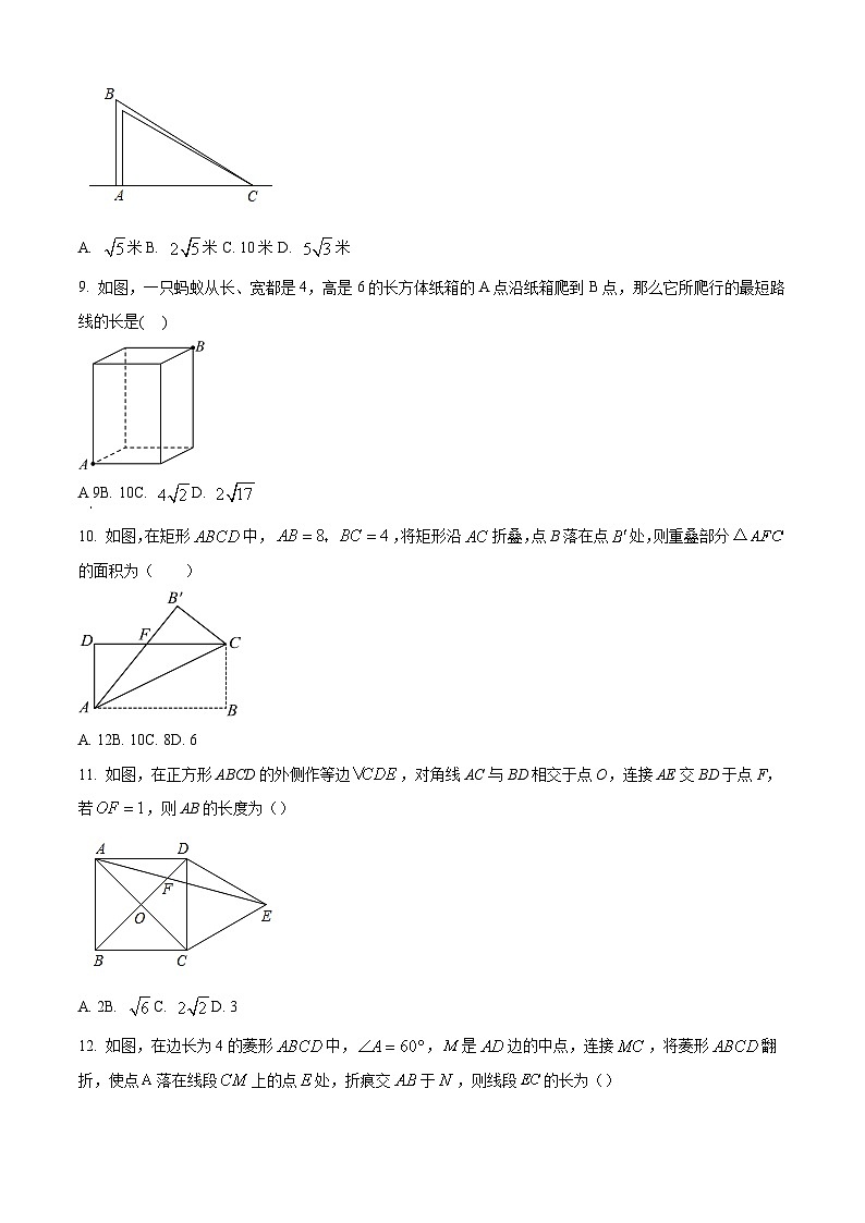 精品解析：四川省泸州市纳溪区2023-2024学年八年级下学期期中数学试题（原卷版）第2页