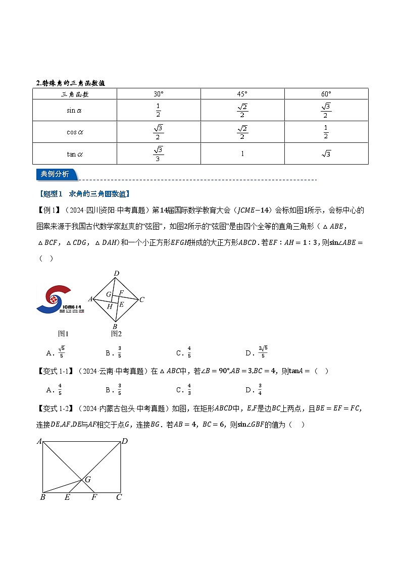 2025年中考数学一轮复习第27讲 解直角三角形（讲义）【2大考点12大题型】（举一反三）（原卷版）第2页
