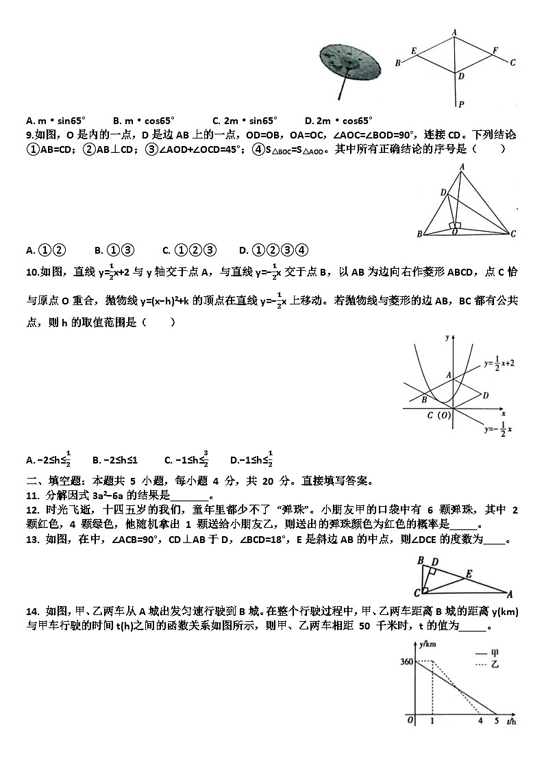2025年九年级下学期数学模拟考试试题以及答案(适用北师大版)第2页