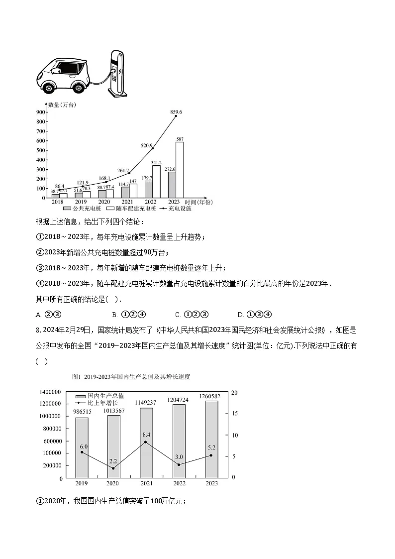 12.2用统计图描述数据 人教版（2024）初中数学七年级下册同步练习（含详细答案解析）第3页