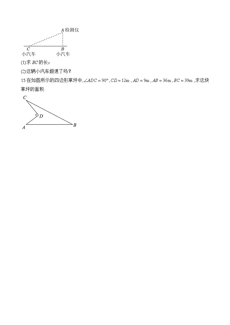 第17章 勾股定理 八年级数学人教版寒假作业A卷(含答案)第3页