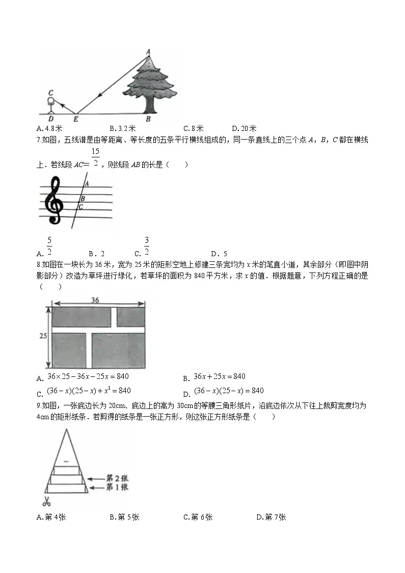 广东省茂名市电白区2025届九年级上学期第三次月考数学试卷(含答案)第2页