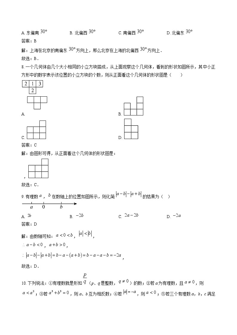 广东省茂名市高州市十二校联考2024-2025学年七年级上学期12月月考数学试卷(含解析)第3页