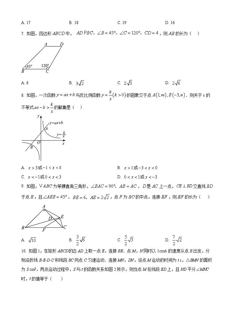 安徽省C20教育联盟2024-2025学年九年级下学期3月月考数学试题 （原卷版+解析版）第2页