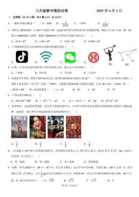 2025年济南市市中区实验初级中学初三数学一模试题及其答案解析