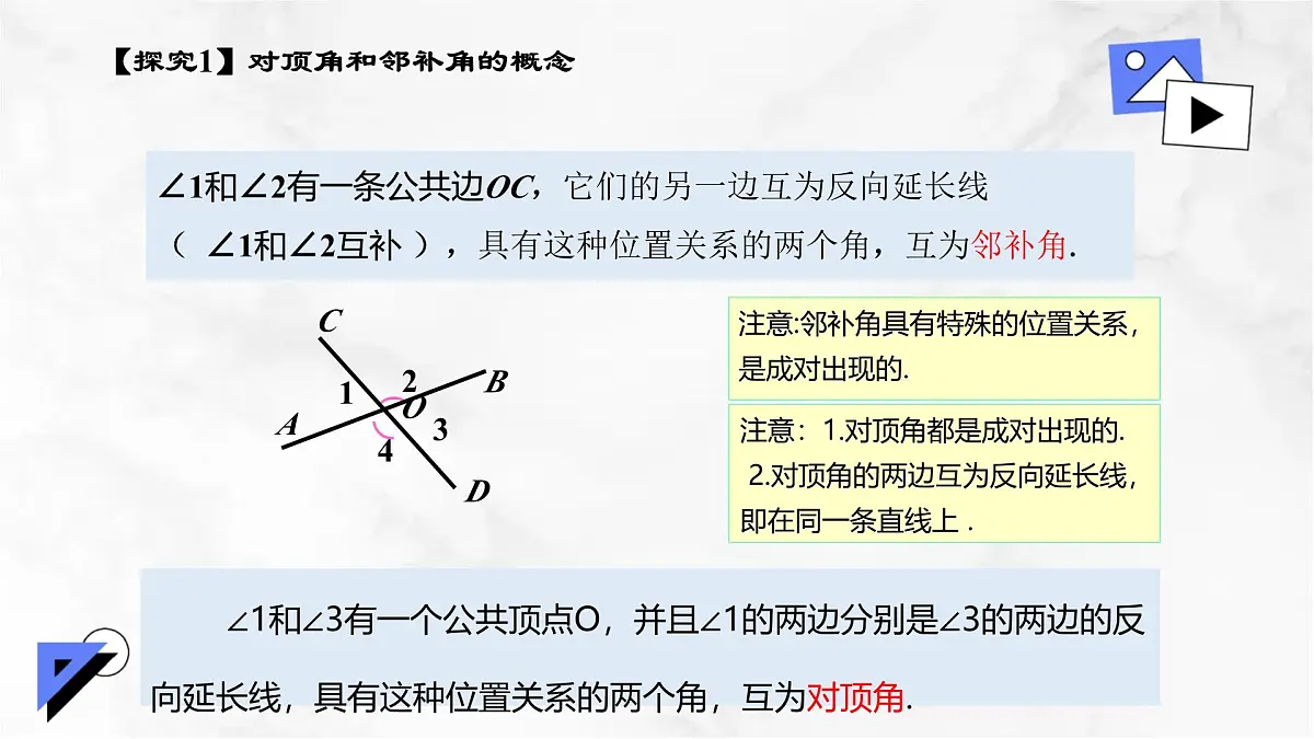 初中 数学 人教版（2024）七年级下册7.1.1两条直线相交 课件第4页
