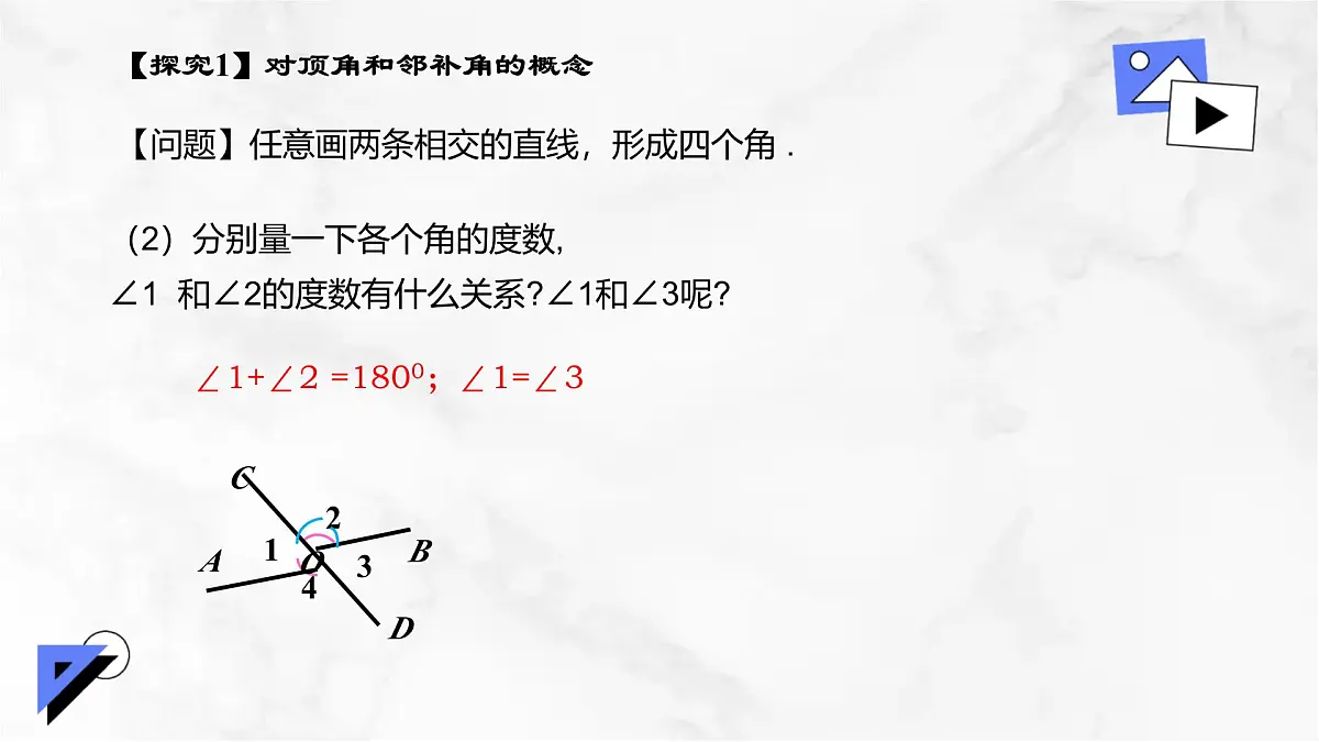 初中 数学 人教版（2024）七年级下册7.1.1两条直线相交 课件第5页