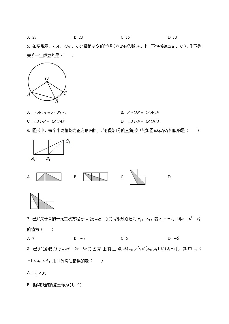 2024-2025学年内蒙古包头市青山区九年级上册期末数学检测试卷（附答案）第2页