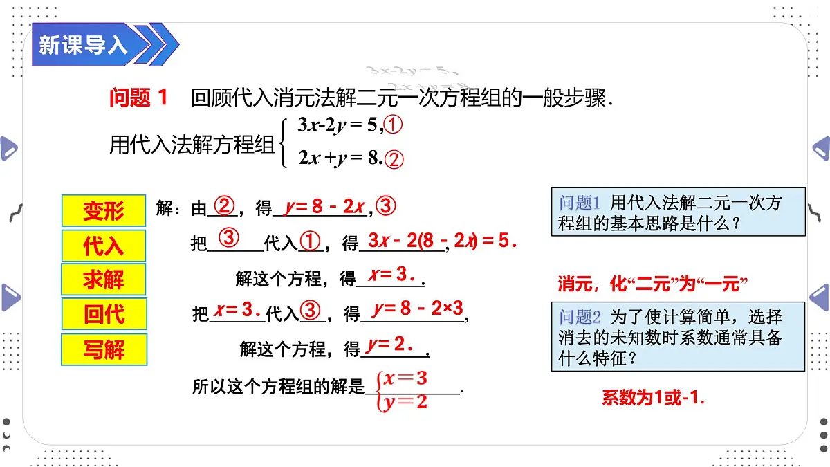 10.2.1　用代入消元法解二元一次方程组（二）课件2024-2025学年人教版数学七年级下册第3页