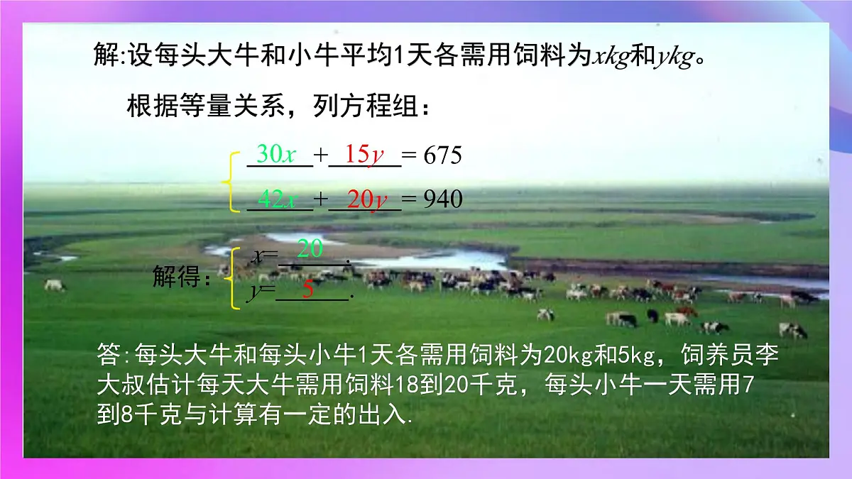10.3 实际问题与二元一次方程组 课件 -2024-2025学年人教版七年级下册数学第7页