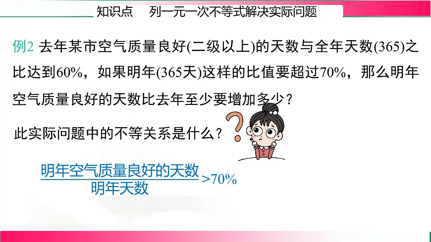 11.2.2一元一次不等式的应用课件2024-2025学年 人教版七年级数学下册第8页