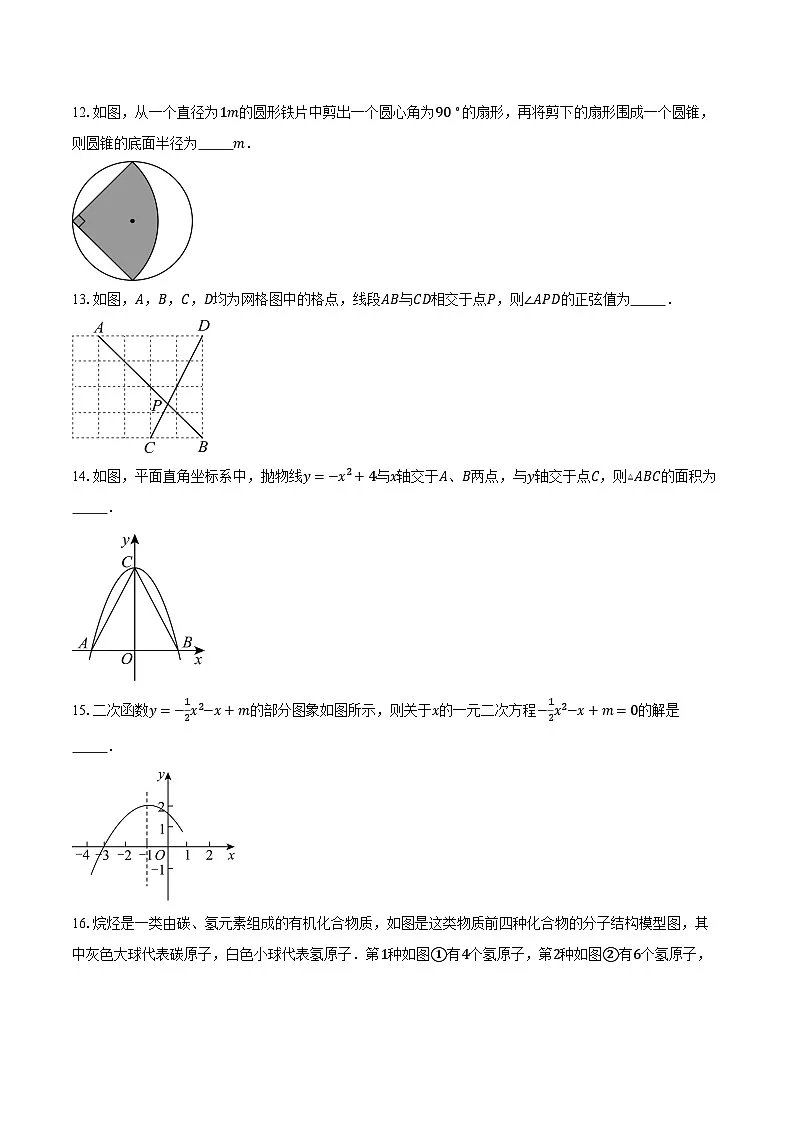 江苏省连云港市灌云县西片2024-2025学年九年级（下）3月月考数学试卷（含解析）第3页