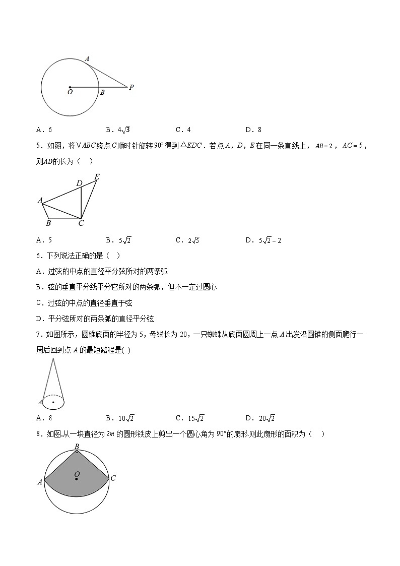 河南省洛阳市2025届九年级上学期二练（月考）数学试卷(含解析)第2页
