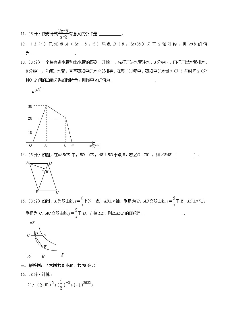 河南省洛阳市洛宁县2023-2024学年八年级下学期期中考试数学试卷(含答案)第3页