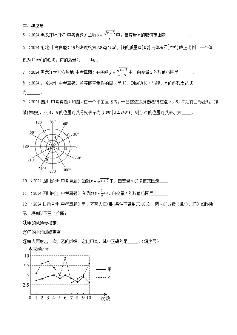 备战2025年中考数学真题分类汇编（全国通用）专题08平面直角坐标系与函数基础知识（19题）（学生版）第2页