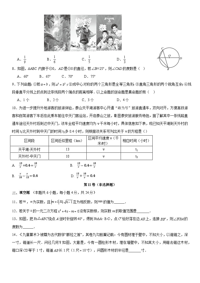 2025年山东省泰安市泰山区中考数学模拟试题（1）第2页