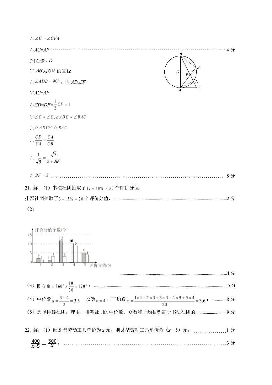 2025年山东省济南市中区九年级中考一模数学试题答案第3页