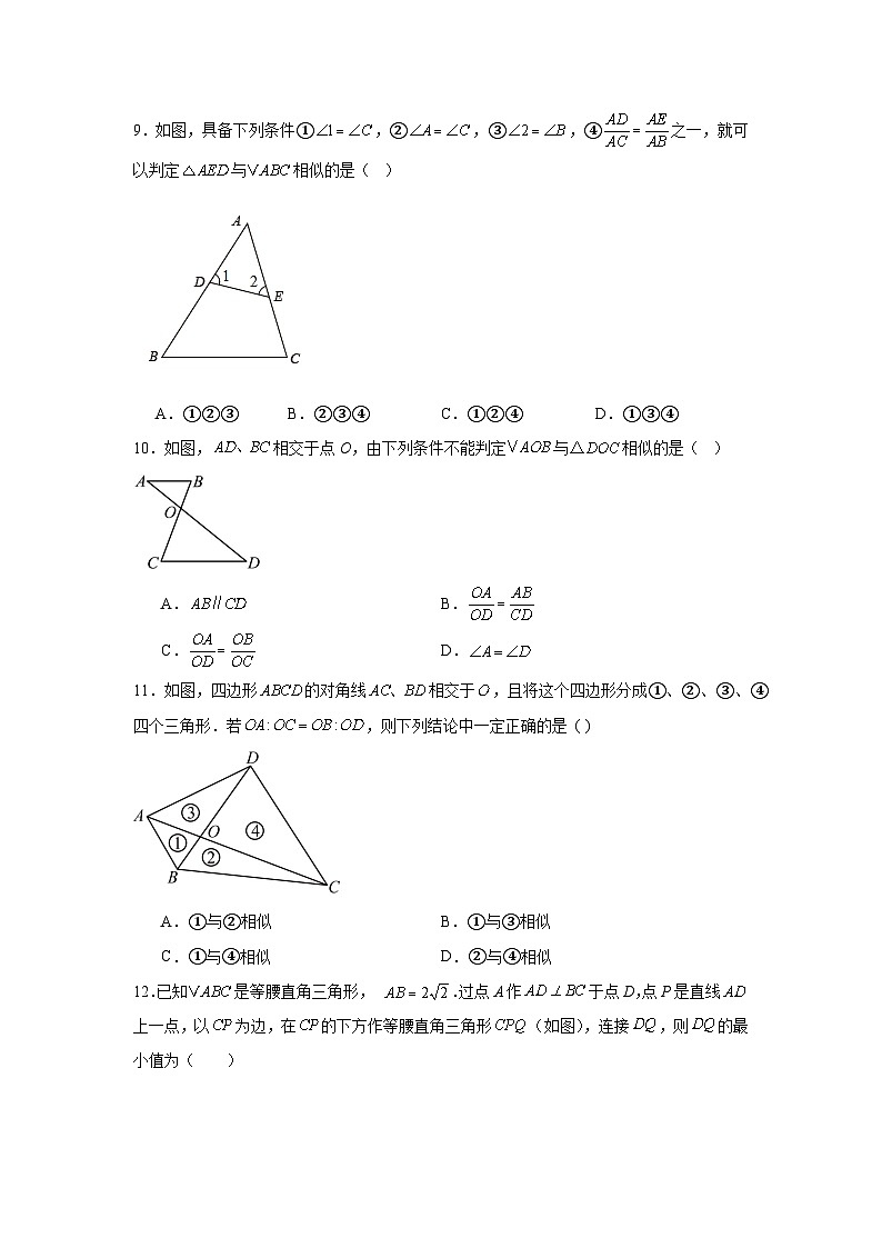 9.4探索三角形相似的条件同步练习  鲁教版（五四制）数学八年级下册第3页
